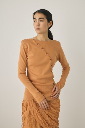M_ | 斜めボタンニットトップス (ニット ) |SHEL'TTER WEBSTORE