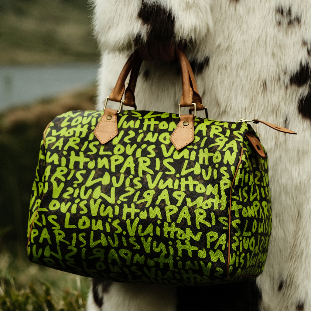 Louis Vuitton x Stephen Sprouse Rare Speedy 30 Lime Green Graffiti