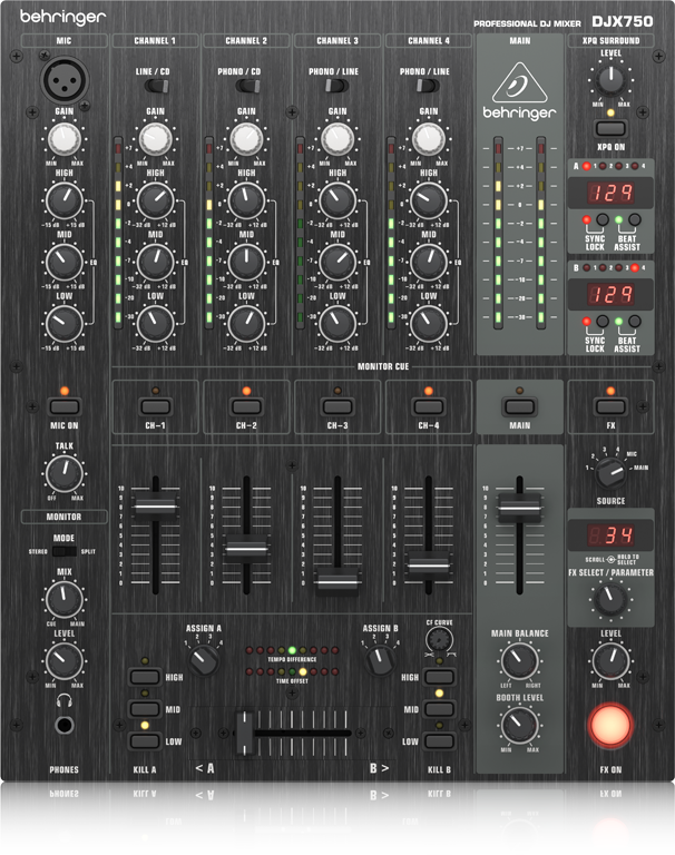 DJX750 PRO MIXER - 製品一覧 - ベリンガー公式ホームページ