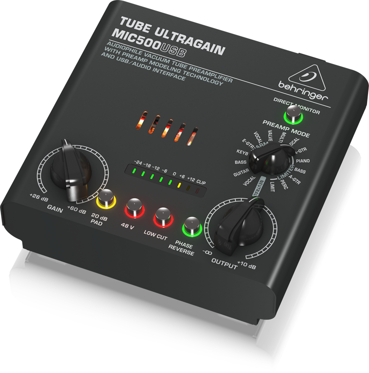 MIC500USB TUBE ULTRAGAIN - 製品一覧 - ベリンガー公式ホームページ