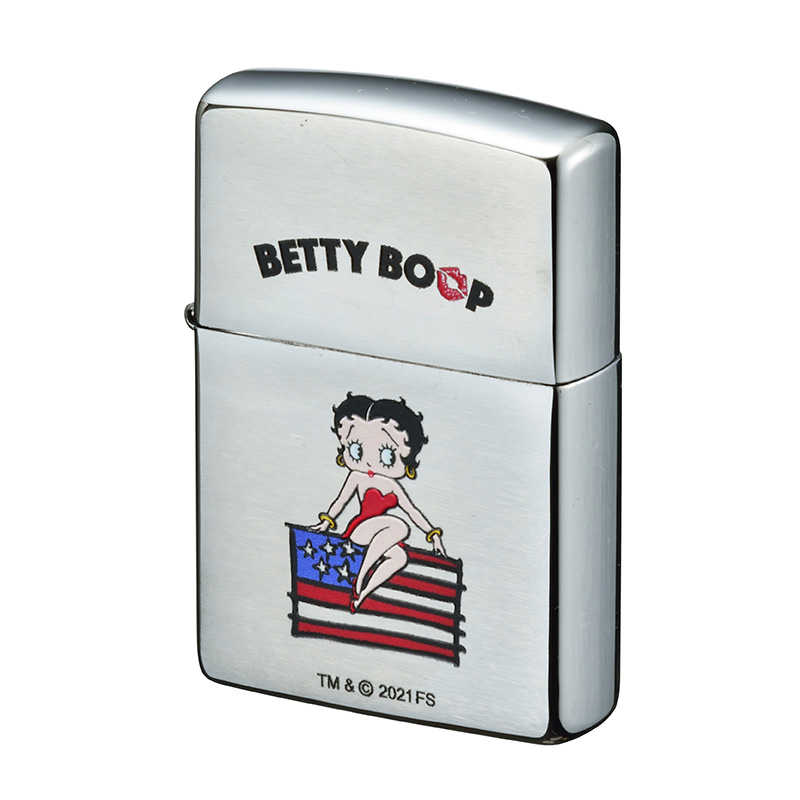 Zippo Betty Boop Star Spangled Banner Design Chrome Satena Plating