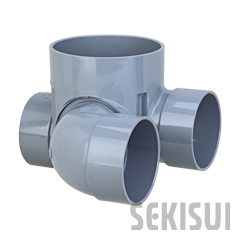 ハイスイマス Zマス自在エルボ付90度合流段差付 右 Z90YS 100X75-150