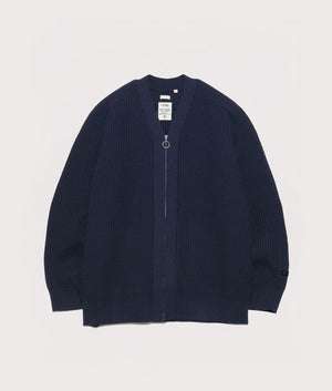 5G Zip Through Cardigan in Navy Blue | nanamica | EQVVS