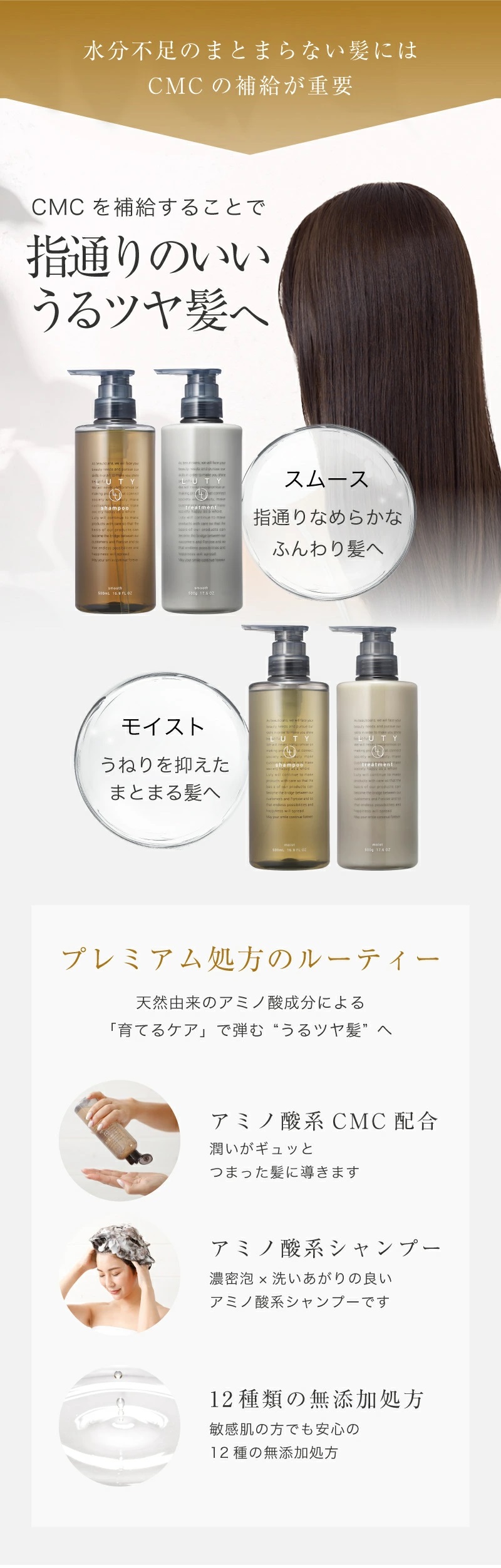 LUTY ルーティー シャンプー 1000ml ＆ トリートメント 1000g セット