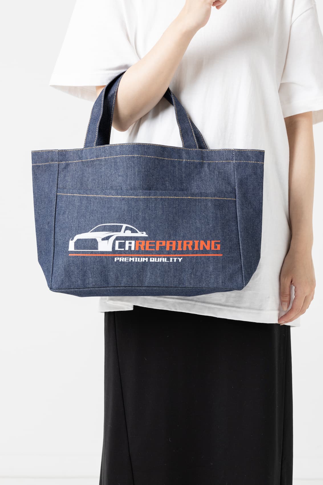 デニムフロントポケットトート [MARKLESS STYLE TR-1376]｜オリジナル