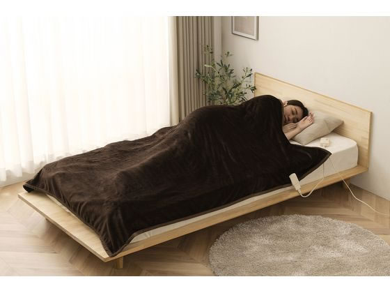 アイリスオーヤマ 電気かけしき毛布 ダークブラウン EHB-FR1813B-DT