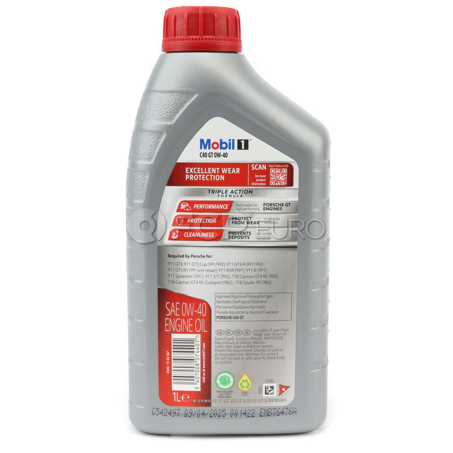 Porsche Engine Oil (0W-40) (1 Liter) - Genuine Porsche V04015009F