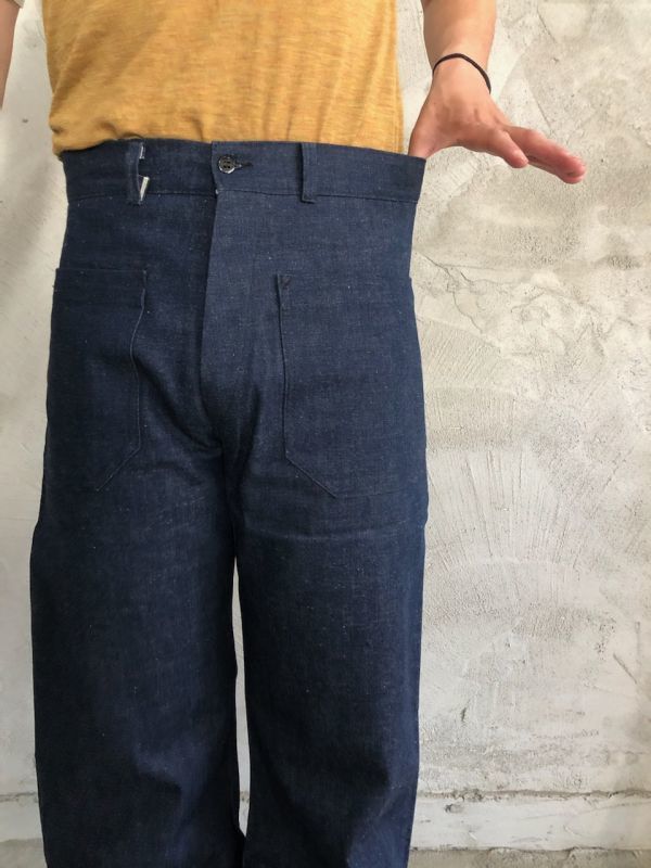40's〜50's USN デニム巻きパンツ DEADSTOCKUSNAVYセーラーパンツ40