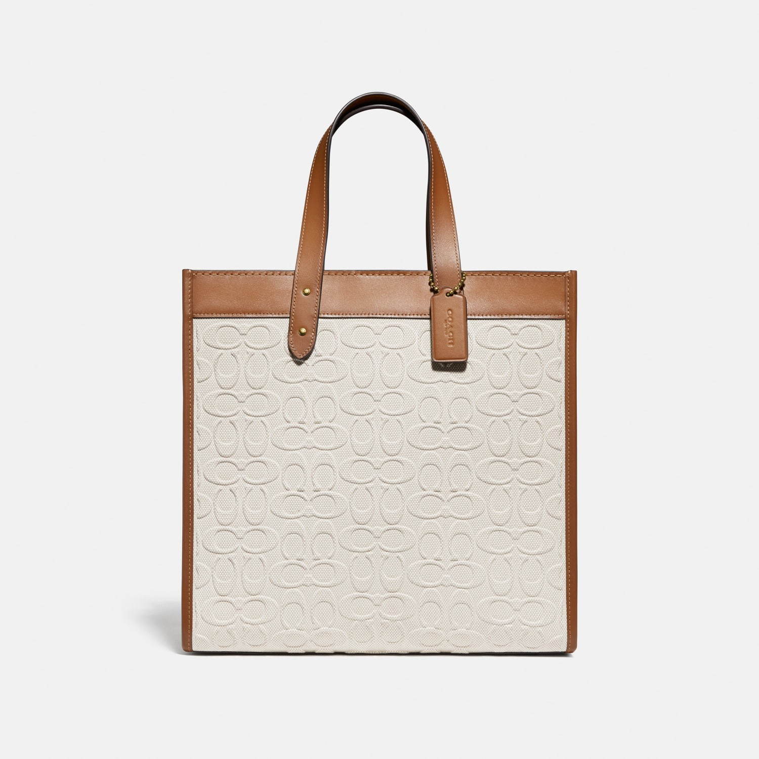 コーチの人気ビジネスバッグ「フィールド トート」オレンジロゴ入り