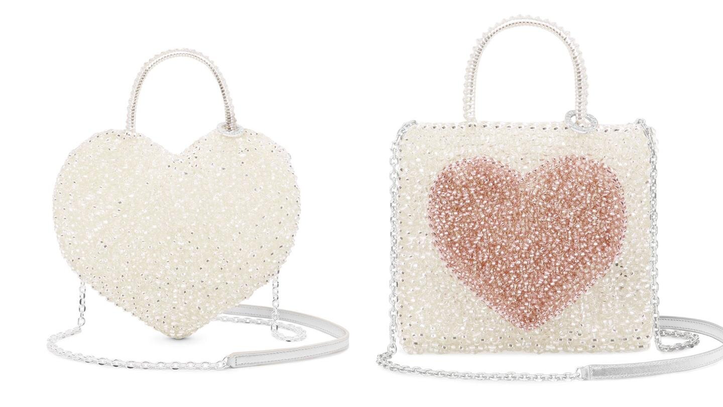 アンテプリマ“ハート型”ワイヤーバッグ、煌めくレッドやピンクカラーで