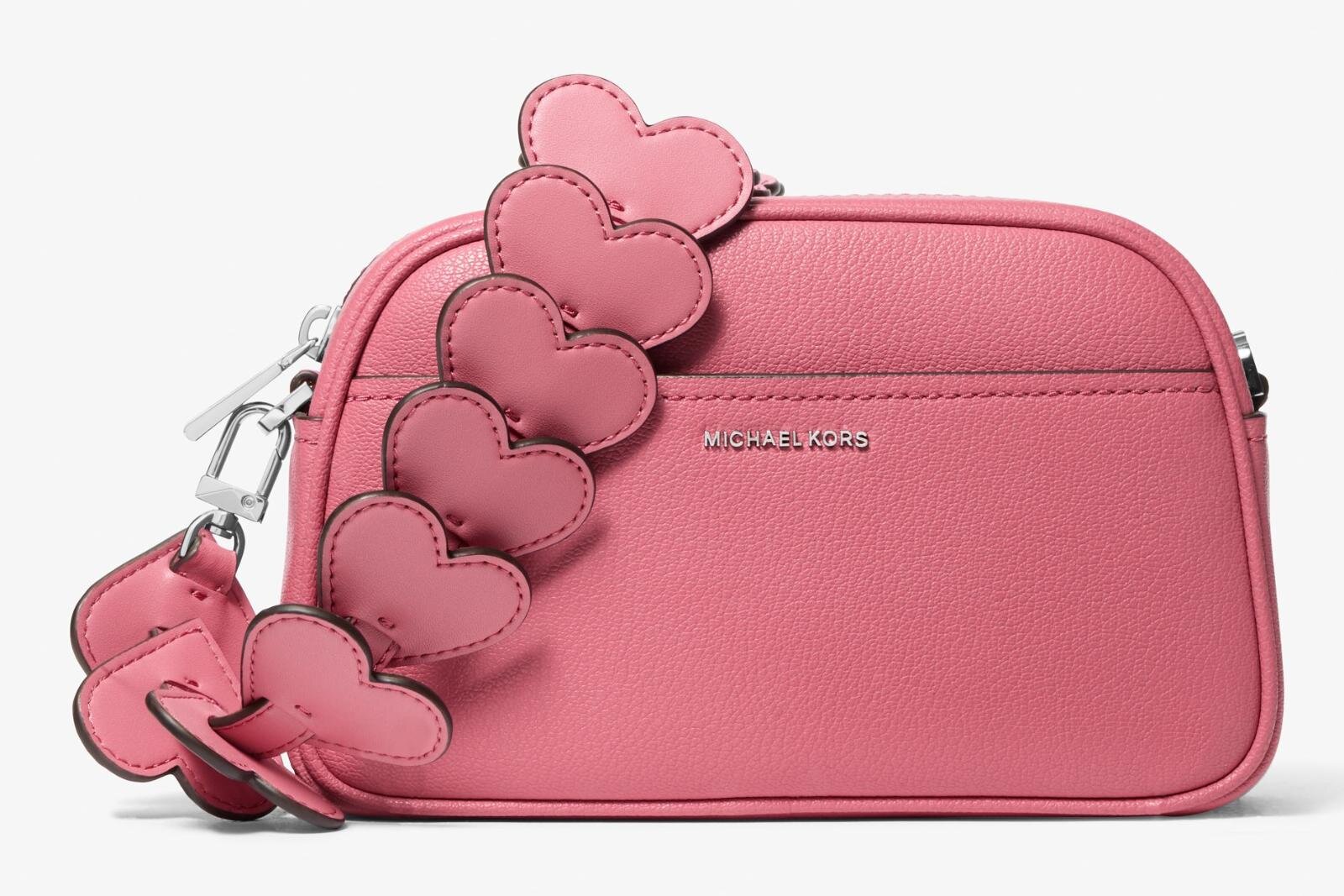 マイケル・コース“ハート連なる”レザーバッグ＆クリスタル付き3連