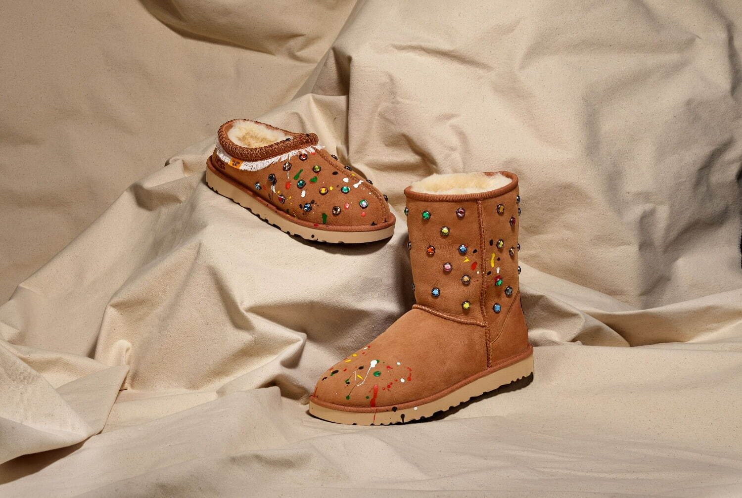 UGG“カラフルビジュー”付きブーツ＆スリッポン、米ギャラリー デプトと