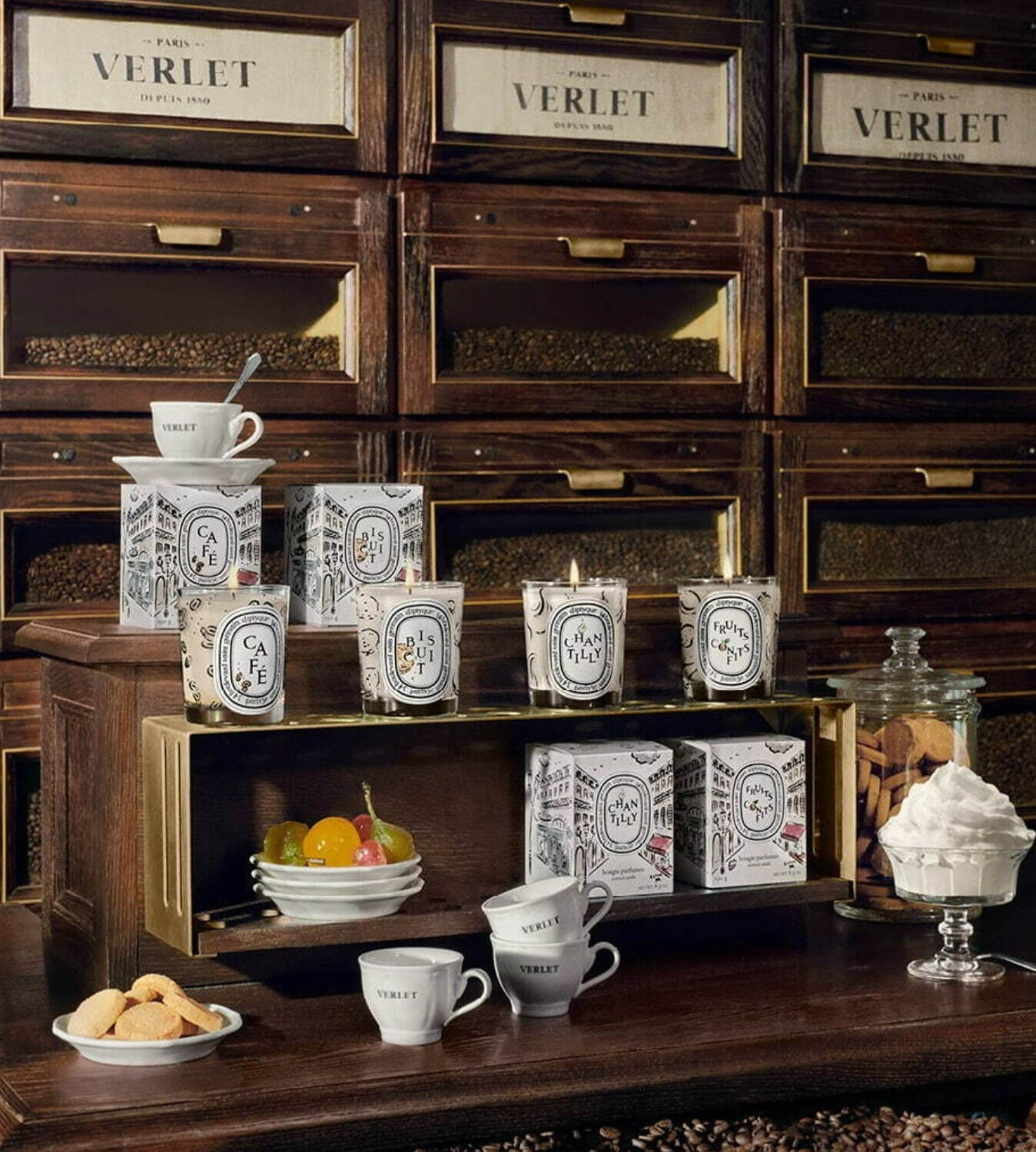 ディプティック×パリ老舗カフェの限定グルメキャンドル、“コーヒーや