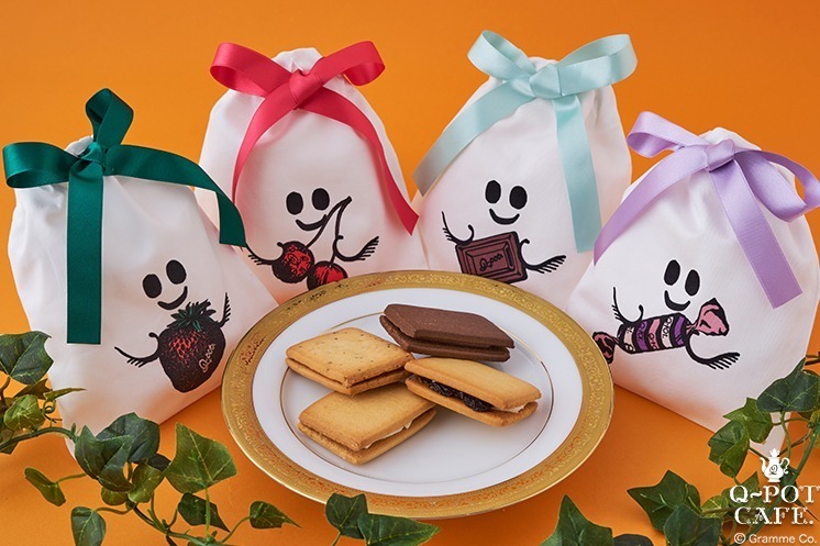 Q-pot CAFE.ハロウィンスイーツ、「オバケちゃん」クッキー缶や巾着
