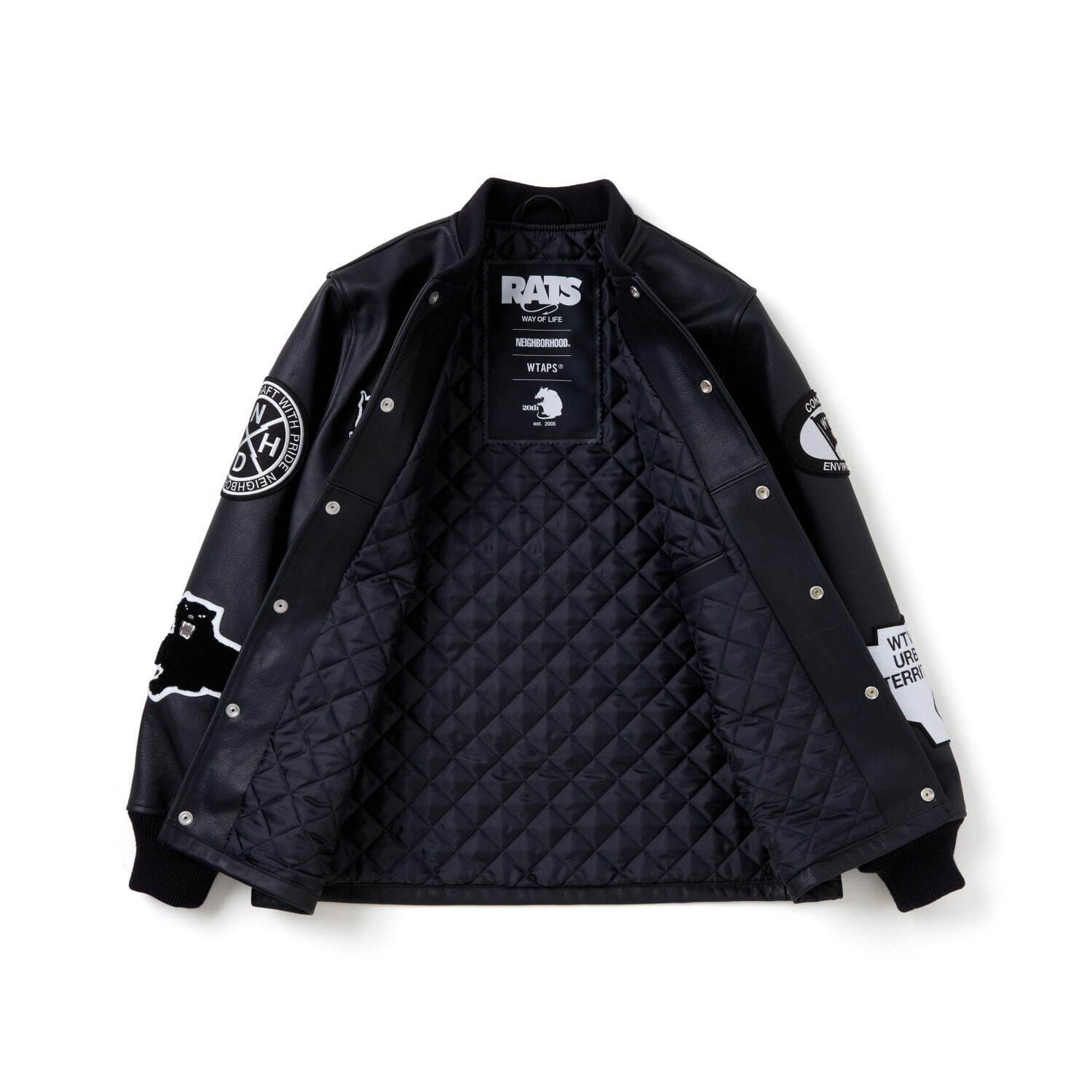 ネイバーフッド×ダブルタップス×ラッツ、レザー＆メルトンの“立体刺繍