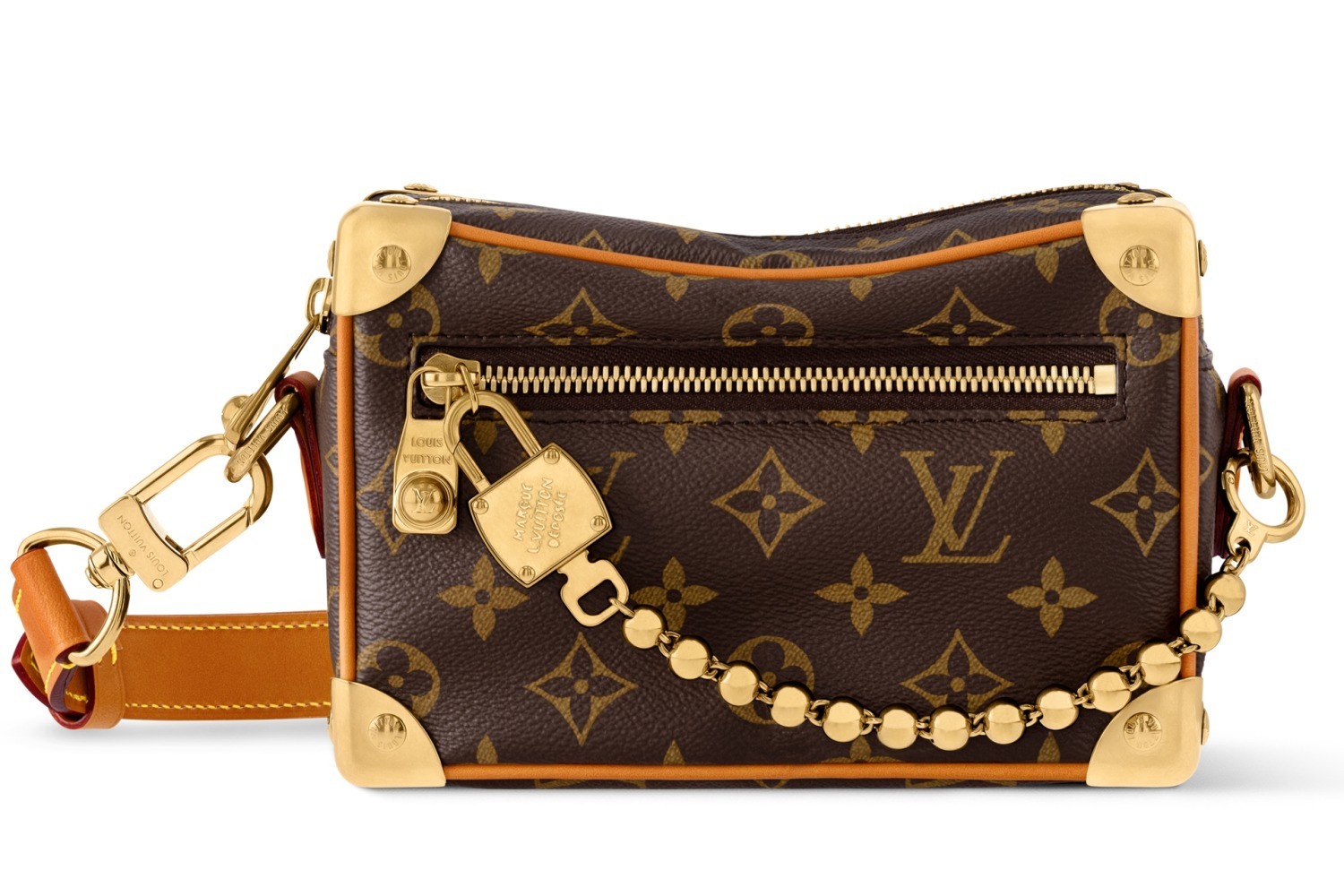 ルイ・ヴィトン“パドロック”装飾メンズバッグ、アンティーク調ヌメ革と