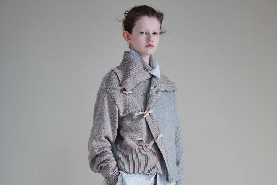 Y's“パッチワーク風”ジャカード織ドレス＆トグルボタン付き