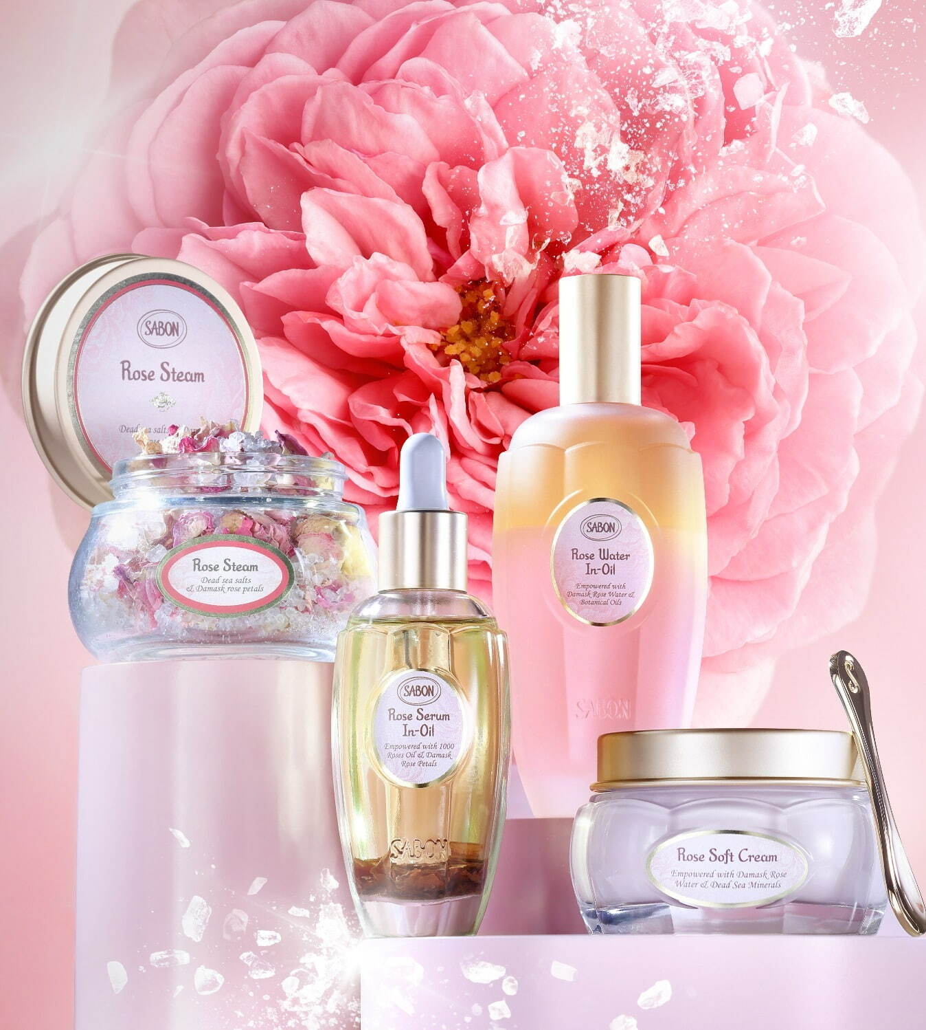 SABON「ローズ フェイスケアライン」“ローズ香る”初の顔用スチーム