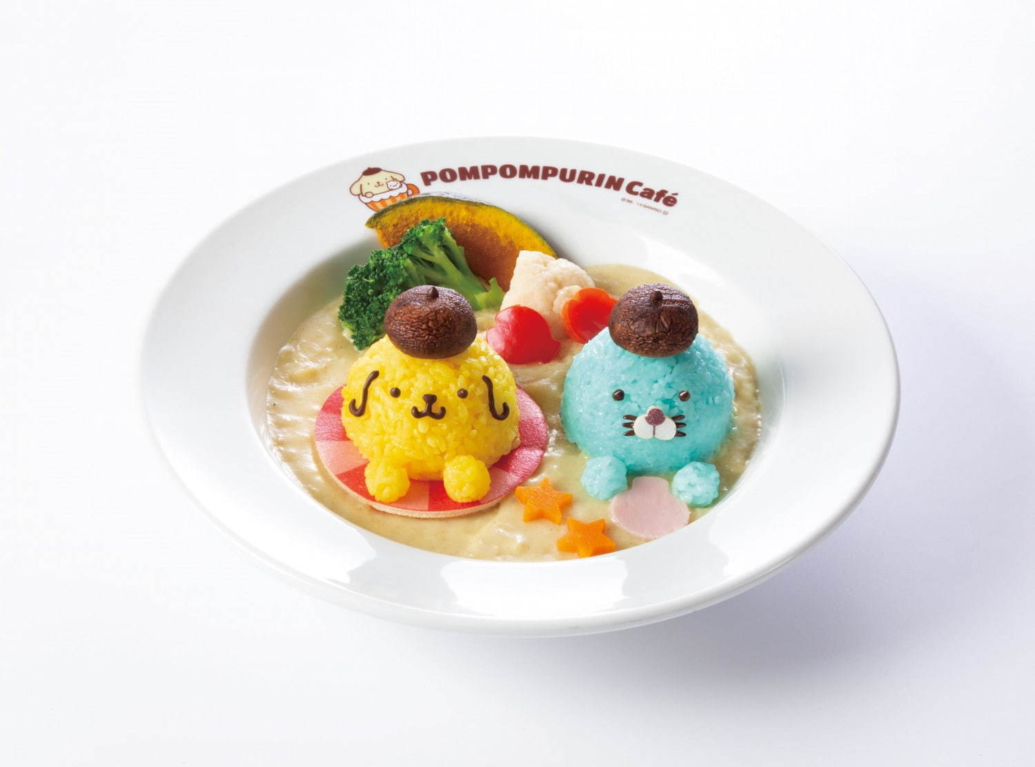 ぼのぼの×ポムポムプリンカフェのコラボメニュー、海水浴を楽しむ