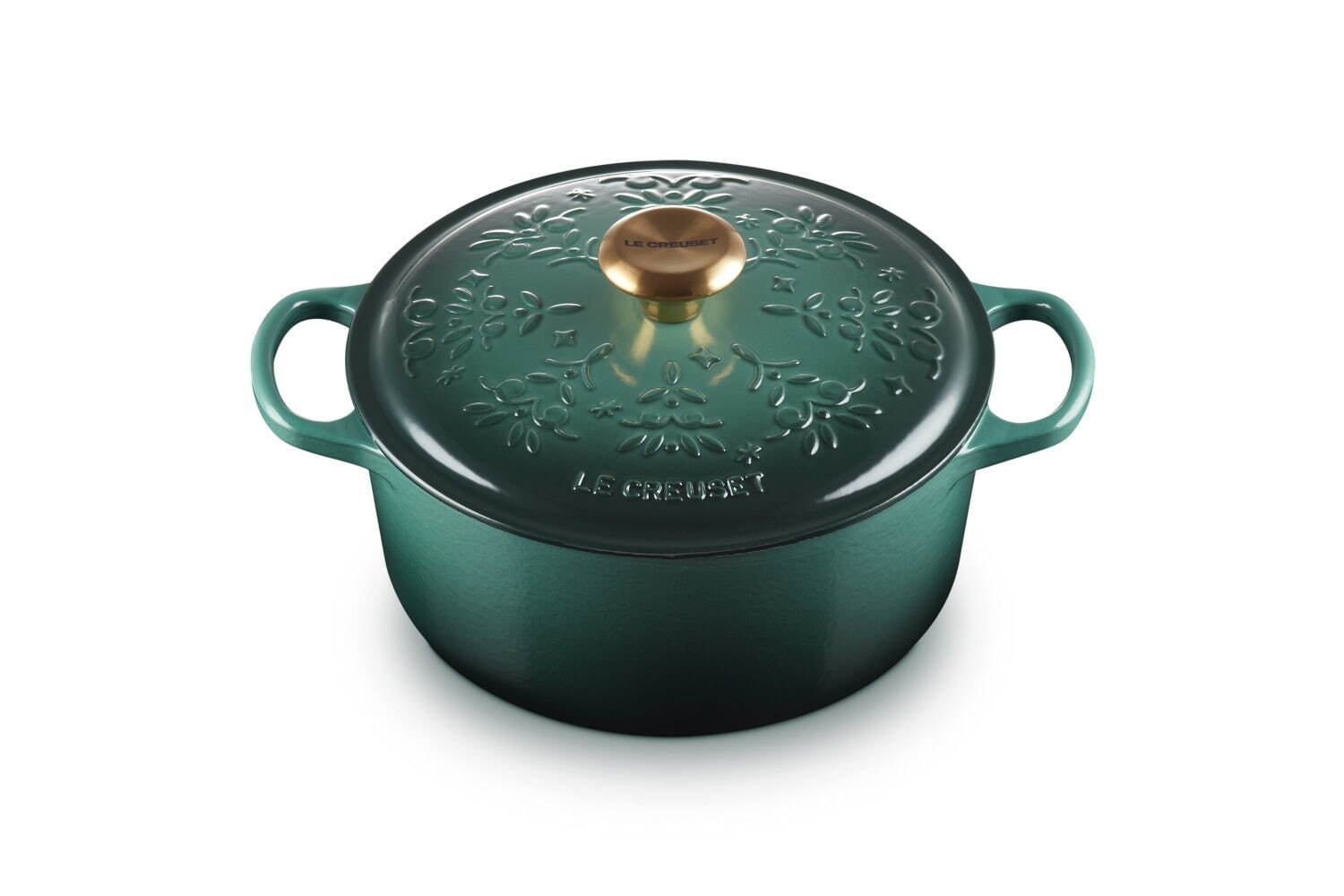 ル・クルーゼの22年クリスマス、“雪の結晶”モチーフのホーロー鍋