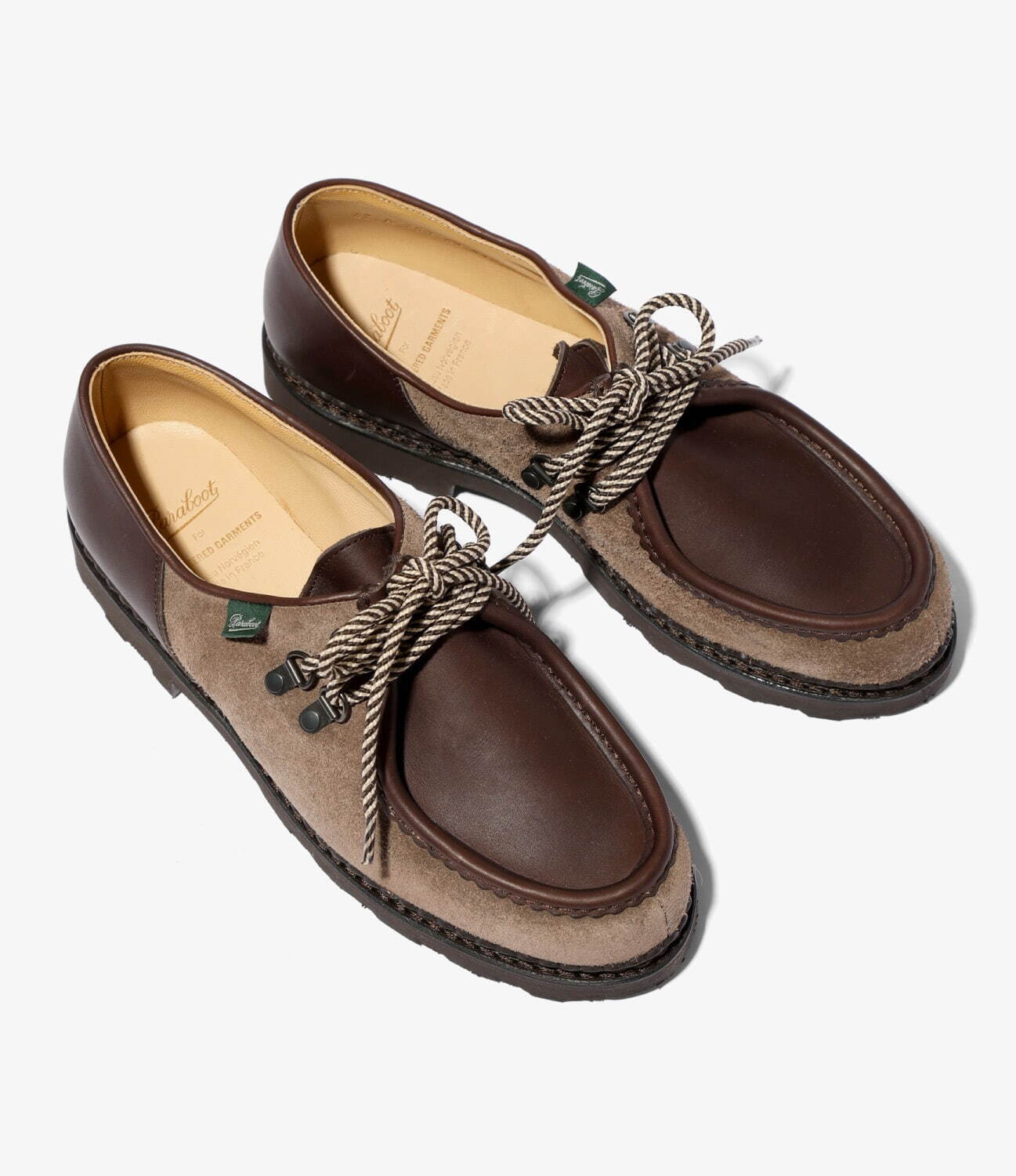 エンジニアド ガーメンツ×パラブーツのチロリアンシューズ、スエードと