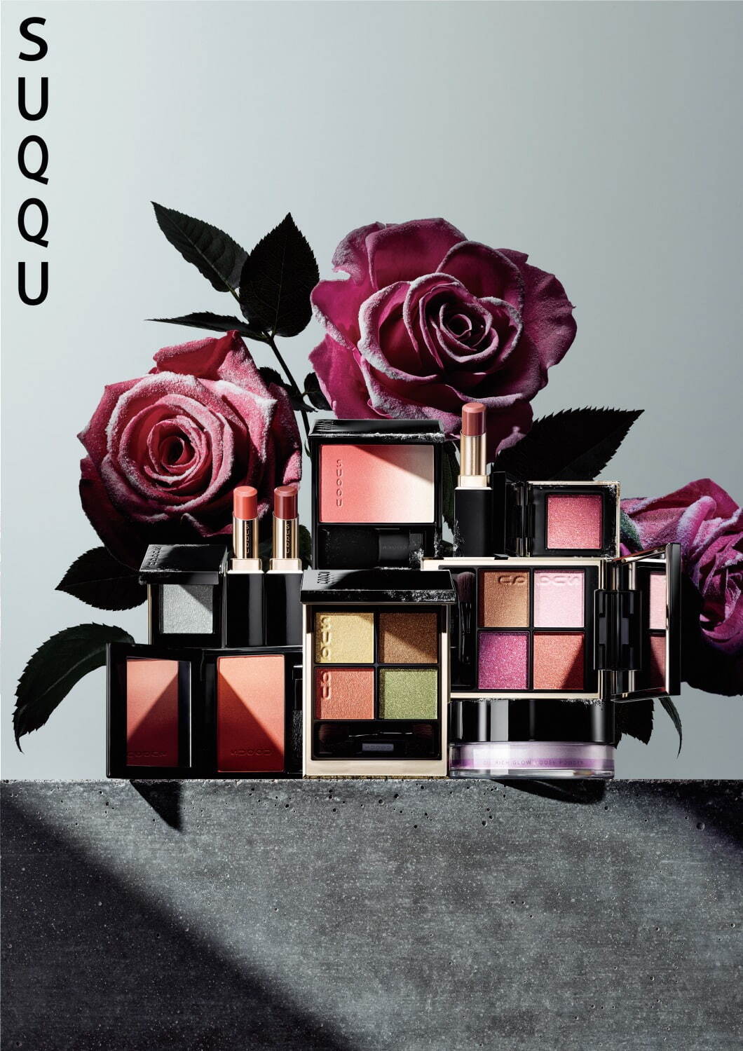 SUQQU22年クリスマスコスメ、“冬薔薇”着想の4色アイシャドウ＆凛とした
