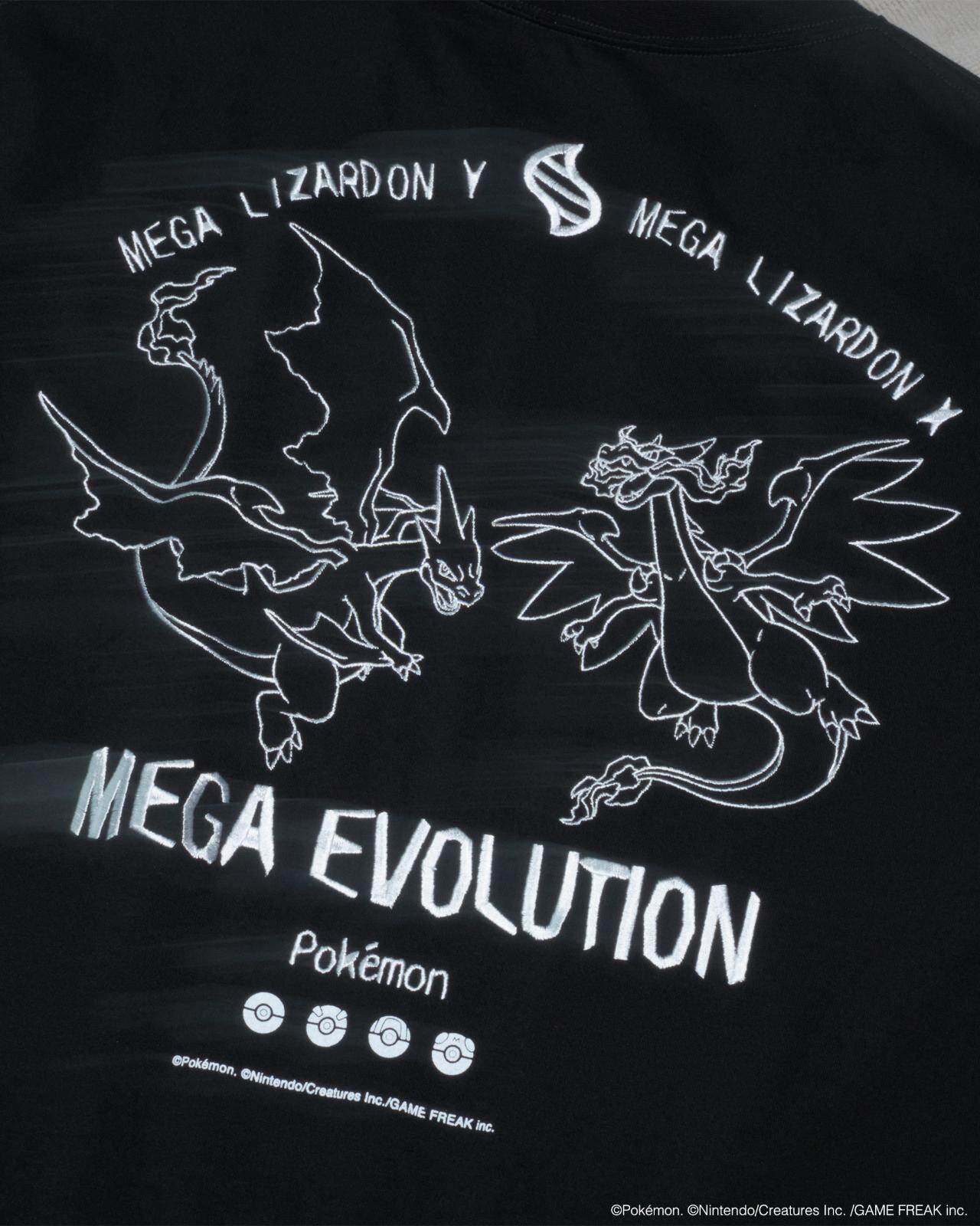 ポケモン」”メガシンカ”リザードン主役のバンド風Tシャツ