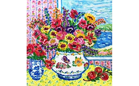 サンフラワーインスピレーション』レスリー・セイヤー | 絵画・アート