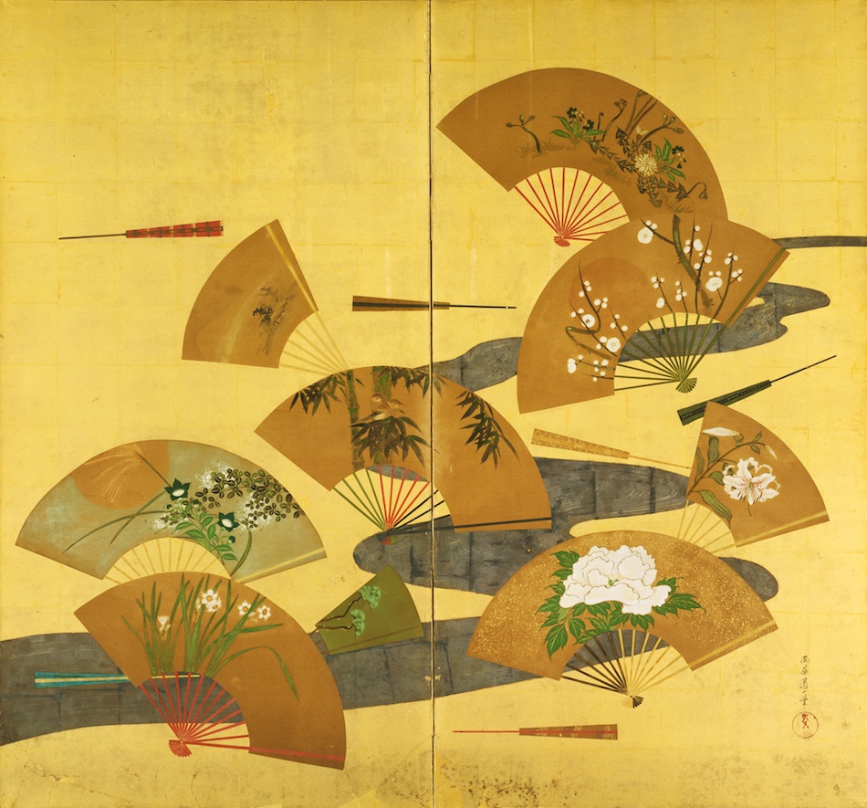 四季流水扇面散図 | 酒井道一 | 収蔵品詳細 | 作品を知る | 東京富士