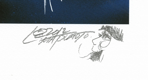 松本零士オリジナル版画「旅立ちの時」（リマーク入り＆直筆サイン色紙