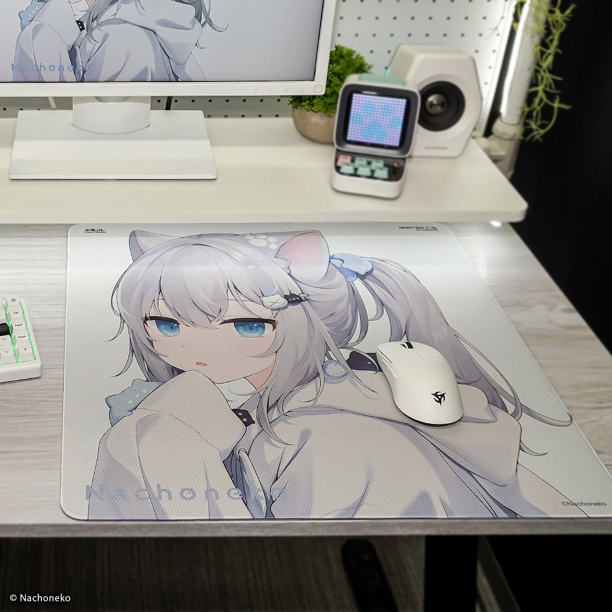 Nachoneko × ふもコレ ゲーミングマウスパッド White (ベースモデル X