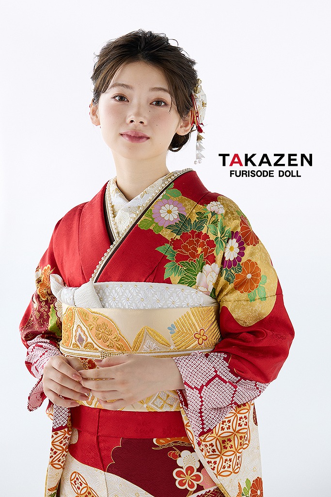 プレミアム古典 吉澤織物/逸品 最高級染繍桶絞り友禅 赤 牡丹柄 上品な