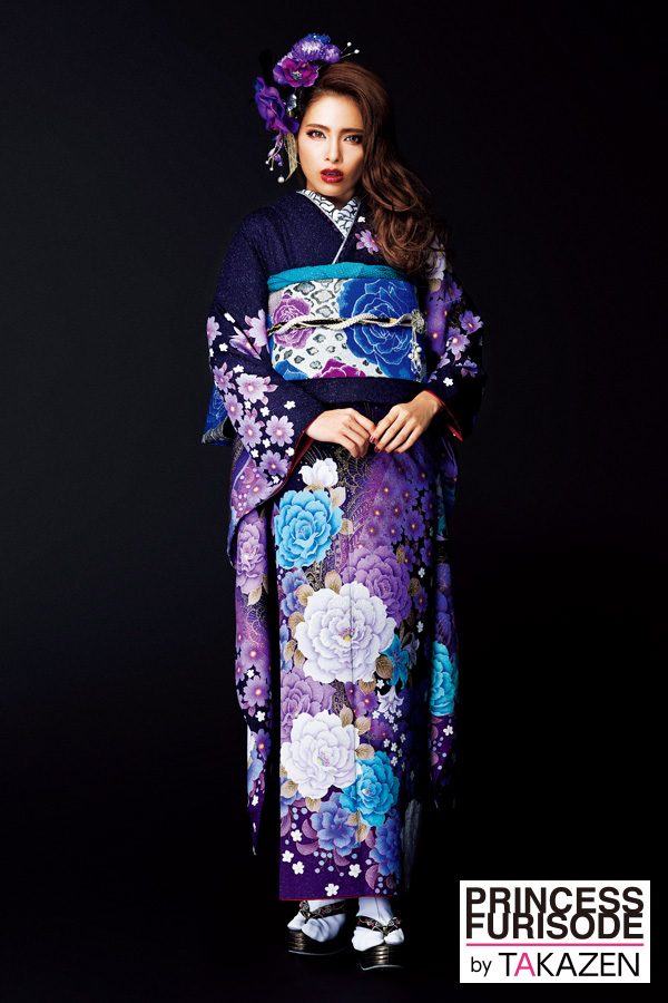 激安モード 紫/ブルー(青色) 薔薇柄 人気 派手 カッコイイ お得な格安