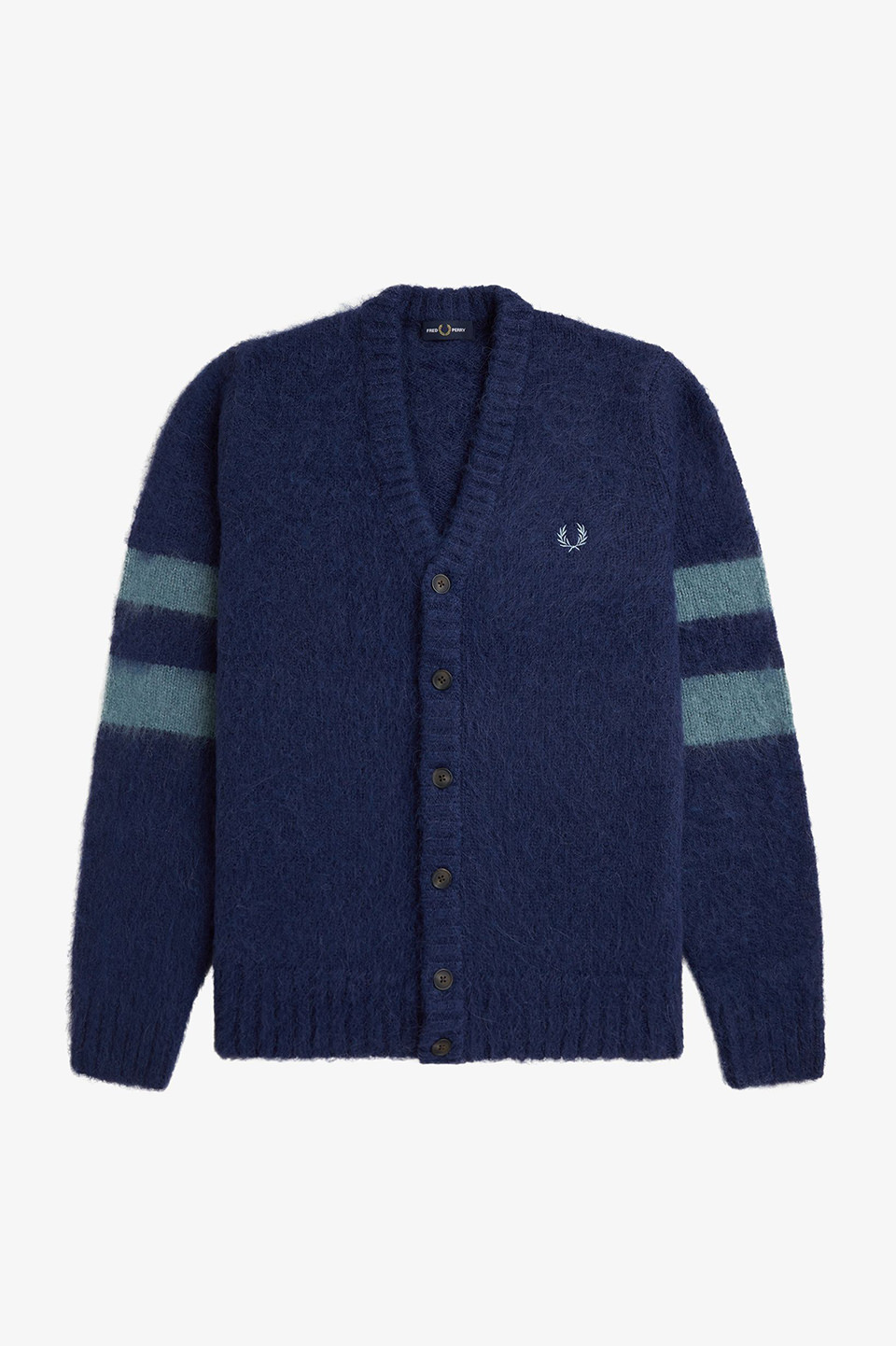 Chunky Tipped Sleeve Cardigan(M 143：FRENCH NAVY): | FRED PERRY