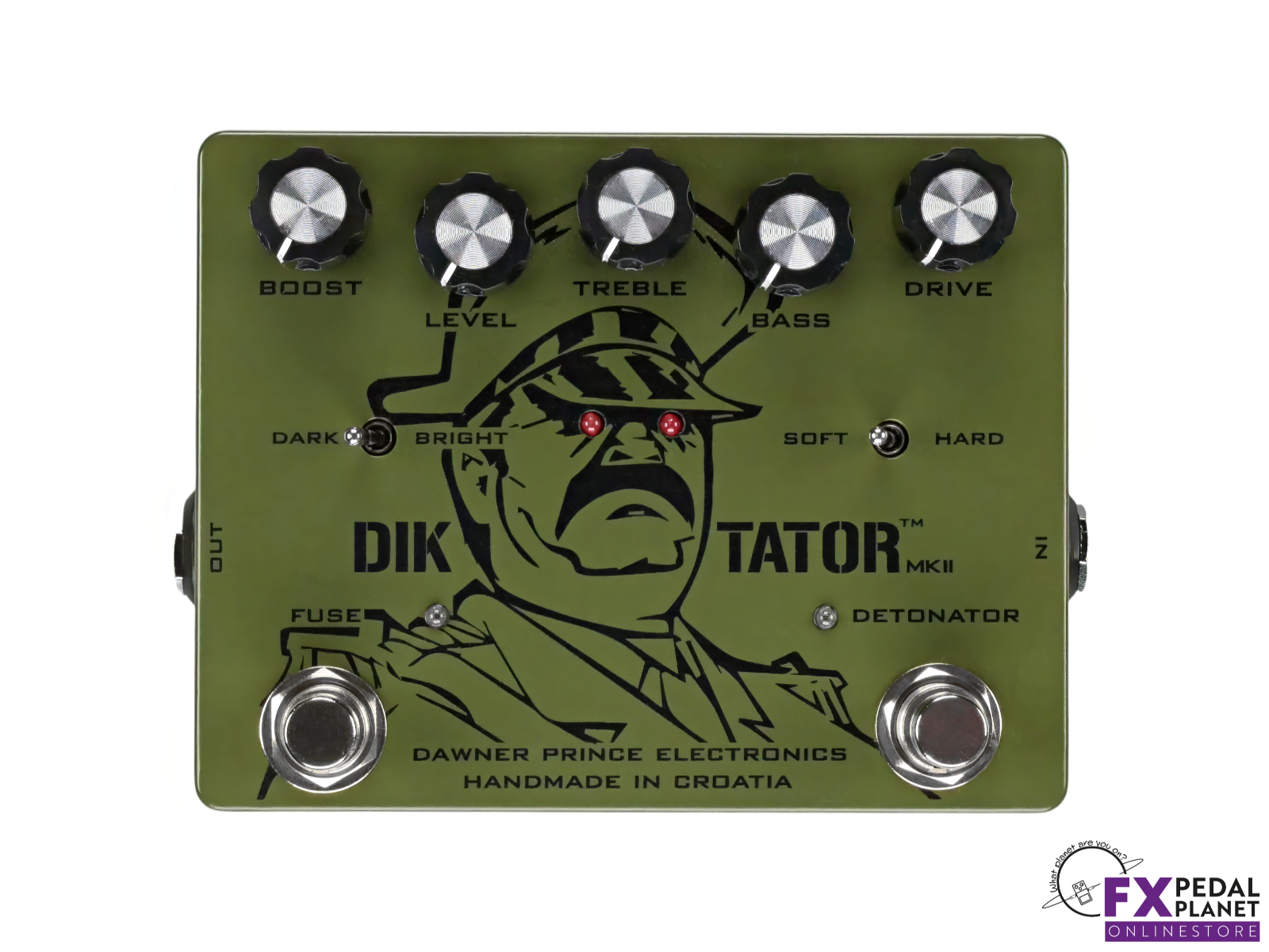 Dawner Prince Diktator Overdrive Distortion Effects Pedal | Dawner
