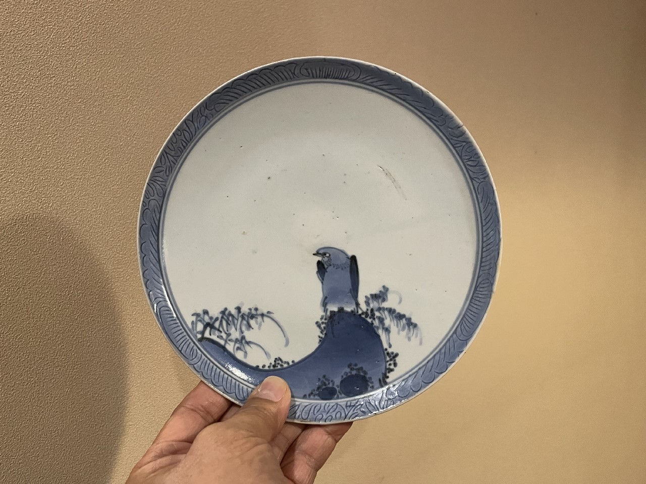 ギャラリー安原 / ご売約 初期伊万里 岩鳥文中皿