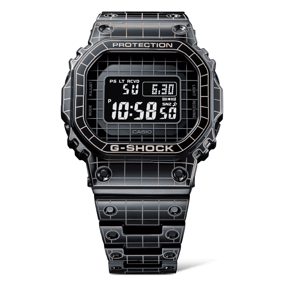 G-Shock GMW-B5000CS-1 with Laser-Engraved Grid Pattern - G-Central