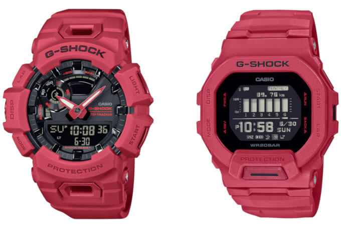 Matte Red G-Shock G-SQUAD GBA-900RD-4A and GBD-200RD-4 - G-Central