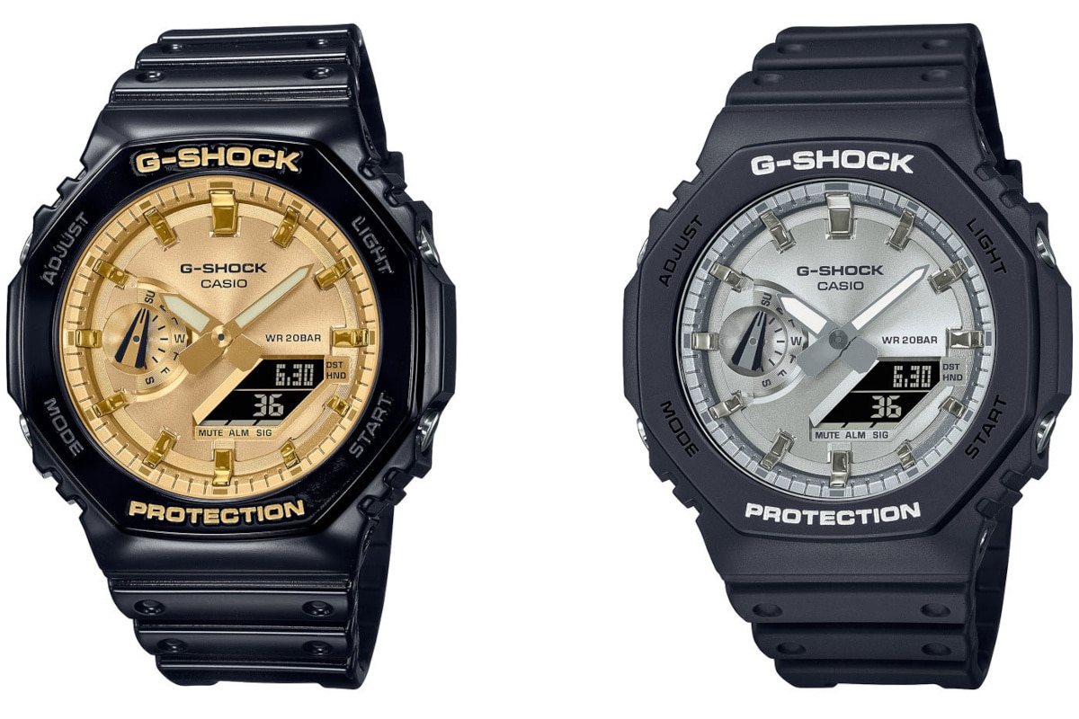 G-Shock GA-2100GB-1A and GA-2100SB-1A: Glossy Black and Gold