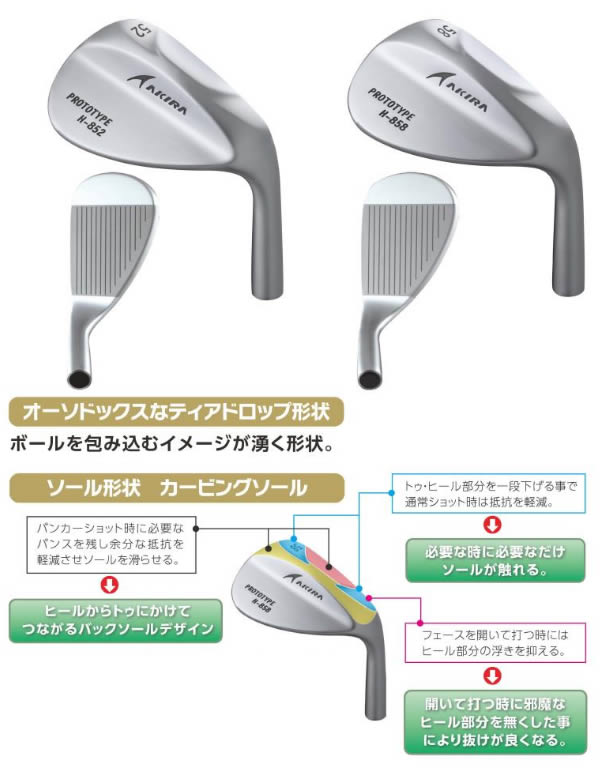 アキラプロダクツ PROTOTYPE H-8 Series ウェッジ- ジーワンゴルフ