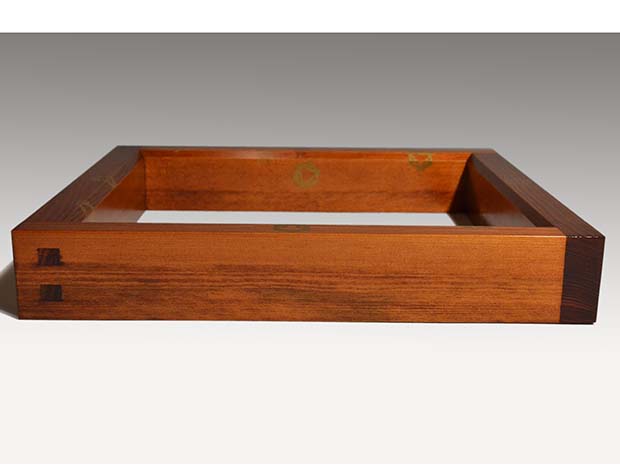 塗師 華山造 松葉蒔絵 炉縁 (漆塗木箱・紙箱) 塗師 華山造 松葉蒔絵 炉