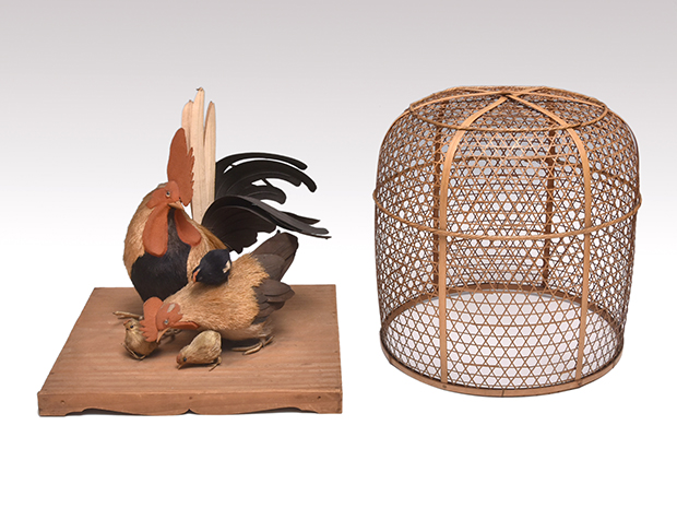 毛植人形 鶏とひよこ 江戸後期 日本人形の世界展出展作 浅原革世氏旧蔵