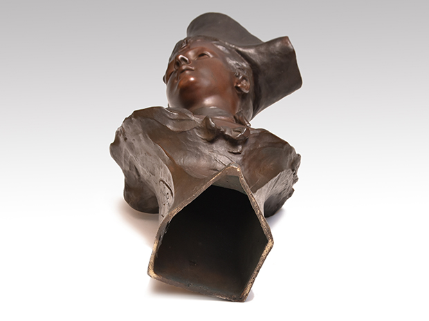 アール・ヌーヴォー ブロンズ 彫刻 女性 胸像 Georges Van der