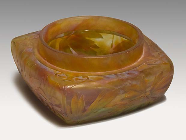 DAUM ドーム ナンシー アールヌーヴォー 葉文 花入 花器 ヴィトリフィ