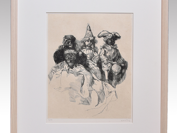 小磯良平 銅版画 8/50 鉛筆サイン | 古美術ささき