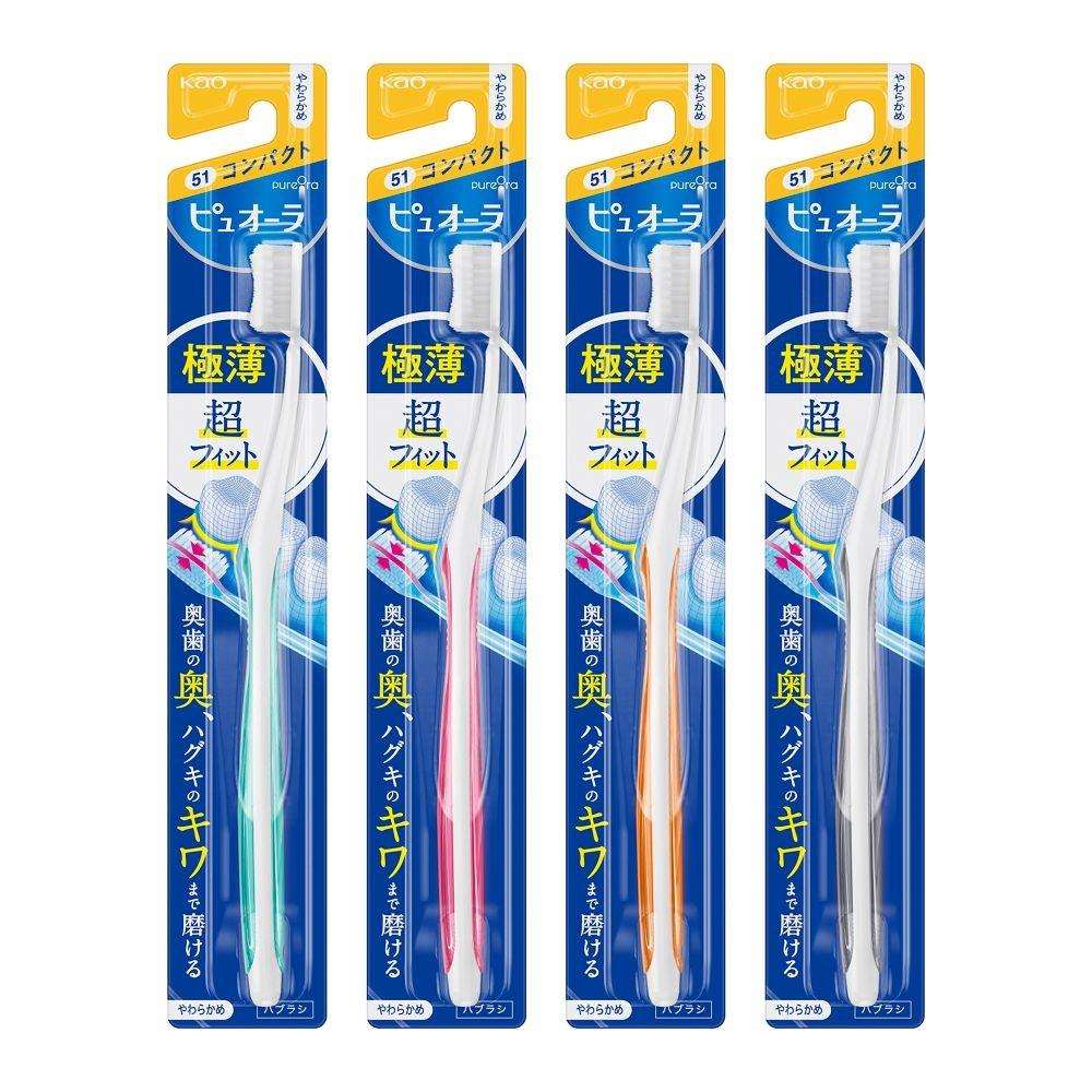 花王 ピュオーラ ハブラシ コンパクト ［やわらかめ］ 1本 ※色の指定