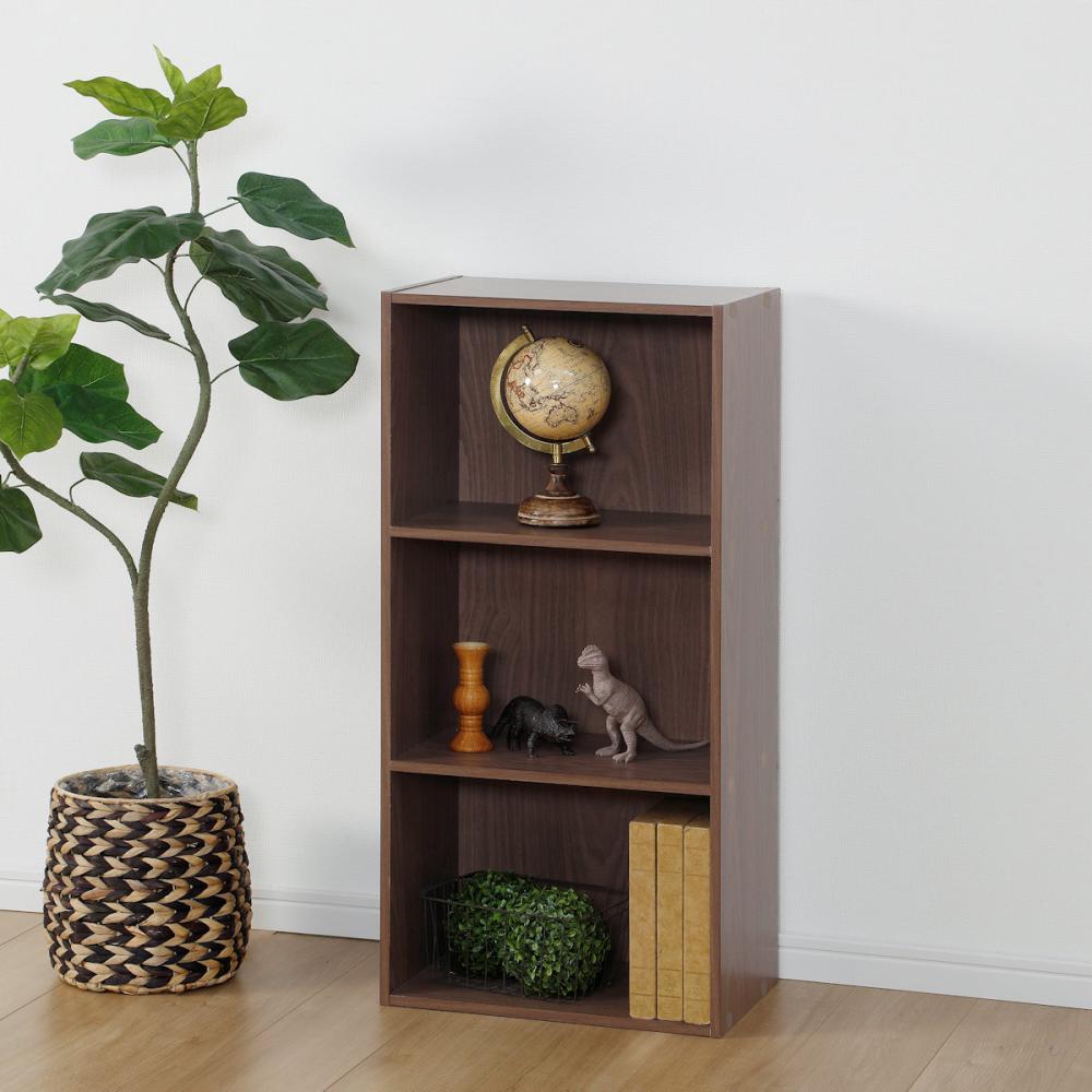 アテーナライフ カラーボックス3段 ブラウン 幅42×高さ87．7