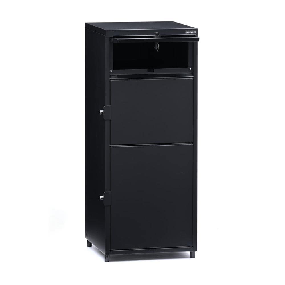 グリーンライフ ポスト付き二段宅配ボックスレシーボ ブラック