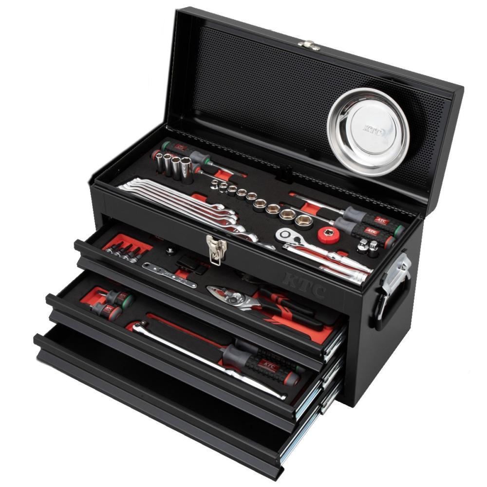 京都機械工具 KTC 工具セット（チェストタイプ）66点 ブラック