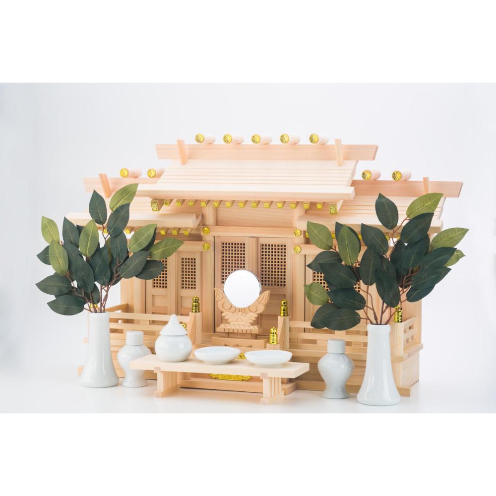 静岡木工 屋根違い三社 開運 中 神棚セット の通販 | ホームセンター